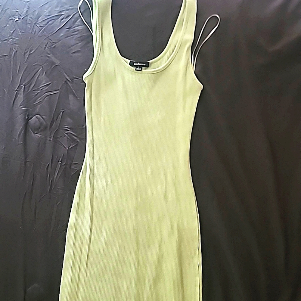 This dress is small and the color is a light green the brand is ambiance